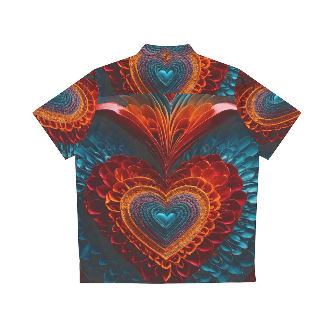 Infinite Layered Heart - Men's Hawaiian Shirt - All Over Prints - g(0D·IO) - S - Black -