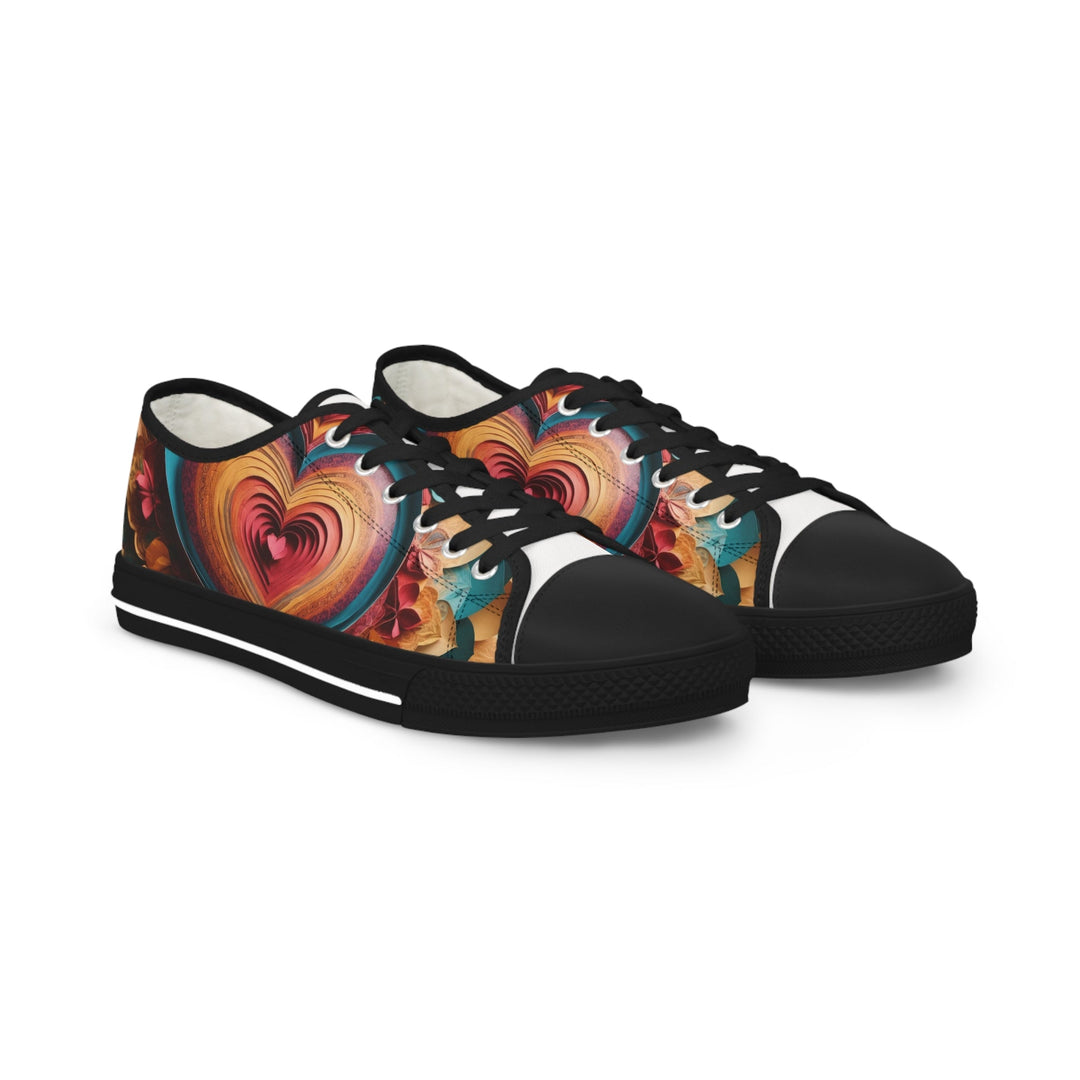 Infinite Layered Heart - Men's Lowtop Sneakers - Shoes - g(0D·IO) - US 5 - Black sole -