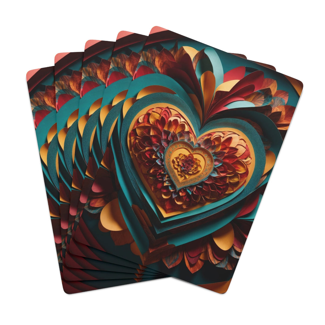 Infinite Layered Heart - Poker Cards - Paper products - g(0D·IO) - 2.47" x 3.47" - White - Semi Glossy