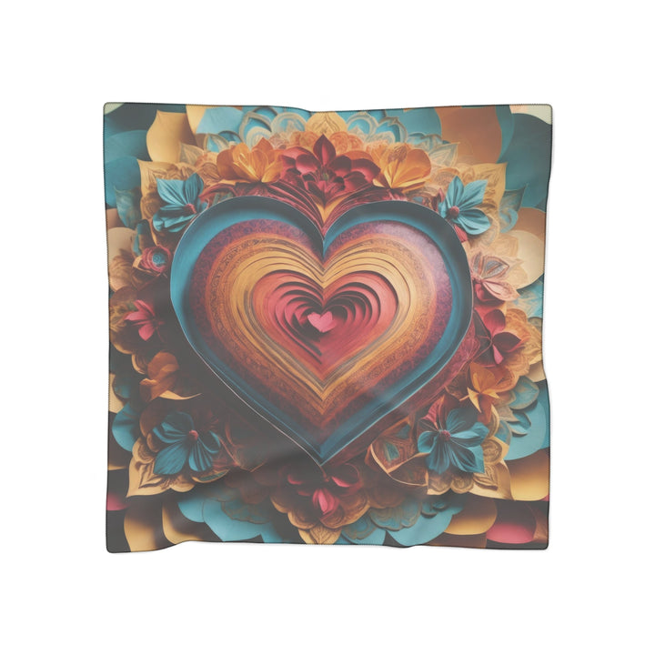 Infinite Layered Heart - Poly Scarf - Accessories - g(0D·IO) - Poly voile - 50" × 50" -