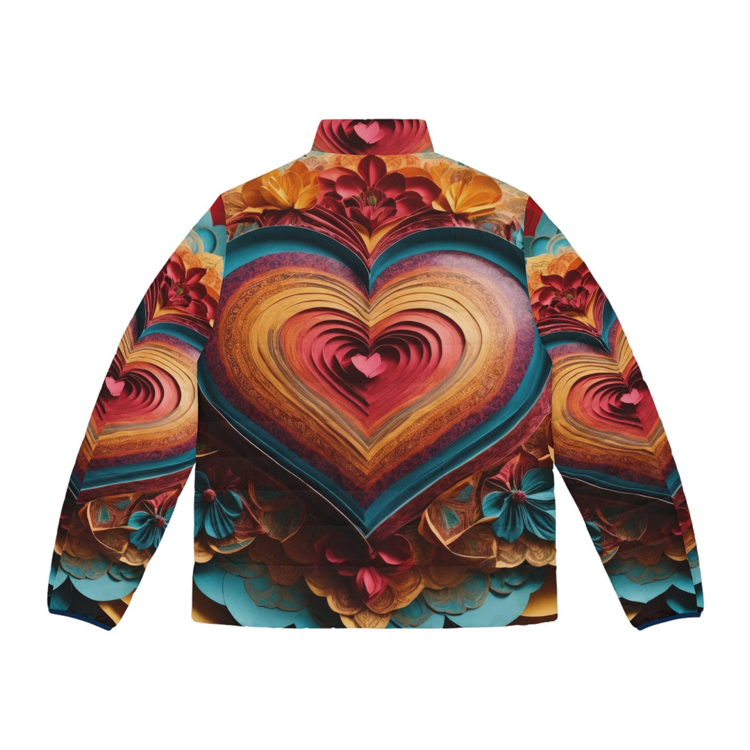 Infinite Layered Heart - Puffer Jacket - All Over Prints - g(0D·IO) - S - Black zipper -