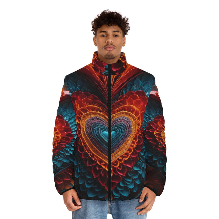 Infinite Layered Heart - Puffer Jacket - All Over Prints - g(0D·IO) - S - Black zipper -