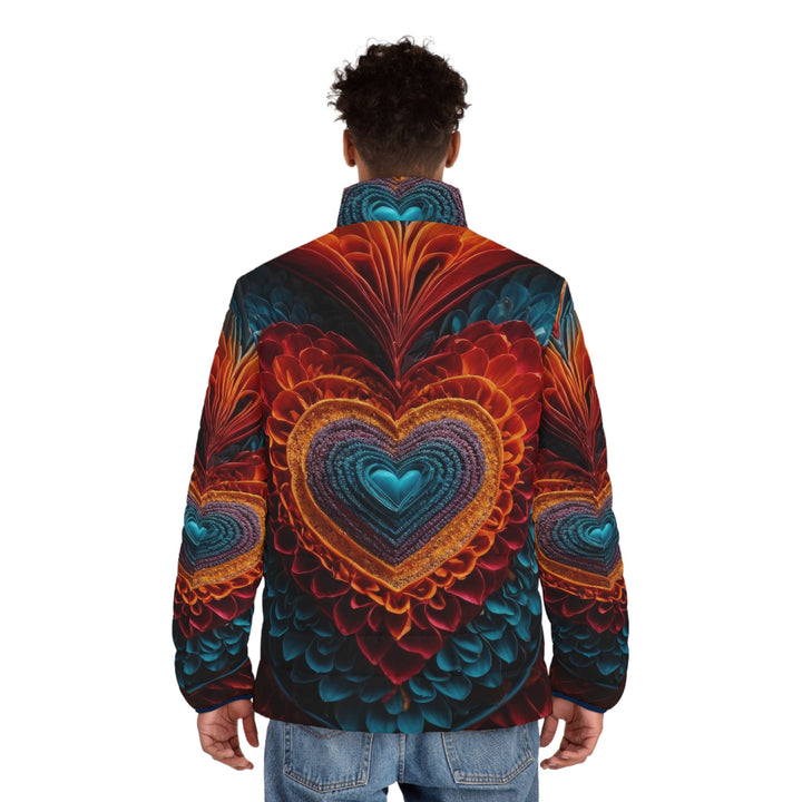 Infinite Layered Heart - Puffer Jacket - All Over Prints - g(0D·IO) - S - Black zipper -