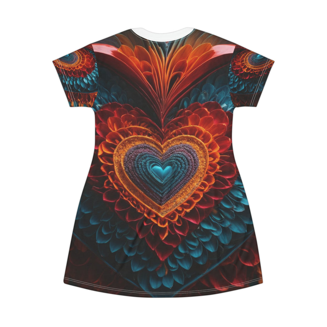 Infinite Layered Heart - T-Shirt Dress - All Over Prints - g(0D·IO) - XS - -