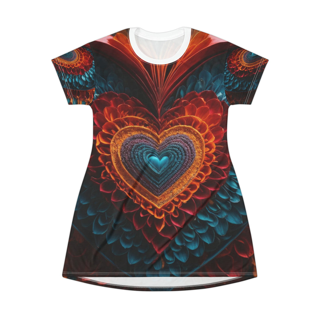 Infinite Layered Heart - T-Shirt Dress - All Over Prints - g(0D·IO) - XS - -