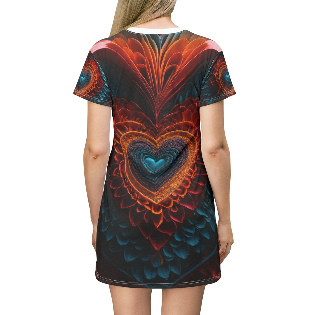 Infinite Layered Heart - T-Shirt Dress - All Over Prints - g(0D·IO) - XS - -