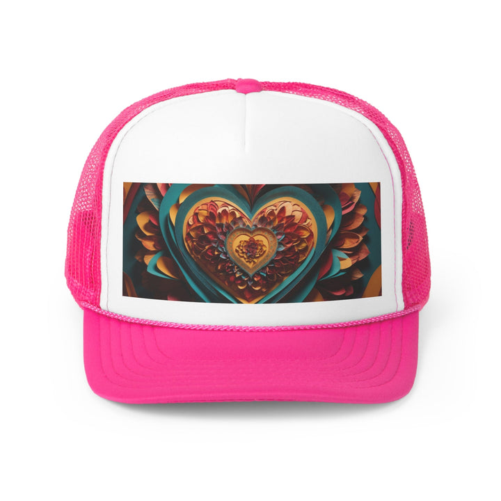 Infinite Layered Heart - Trucker Hat - Hats - g(0D·IO) - Pink - One size -