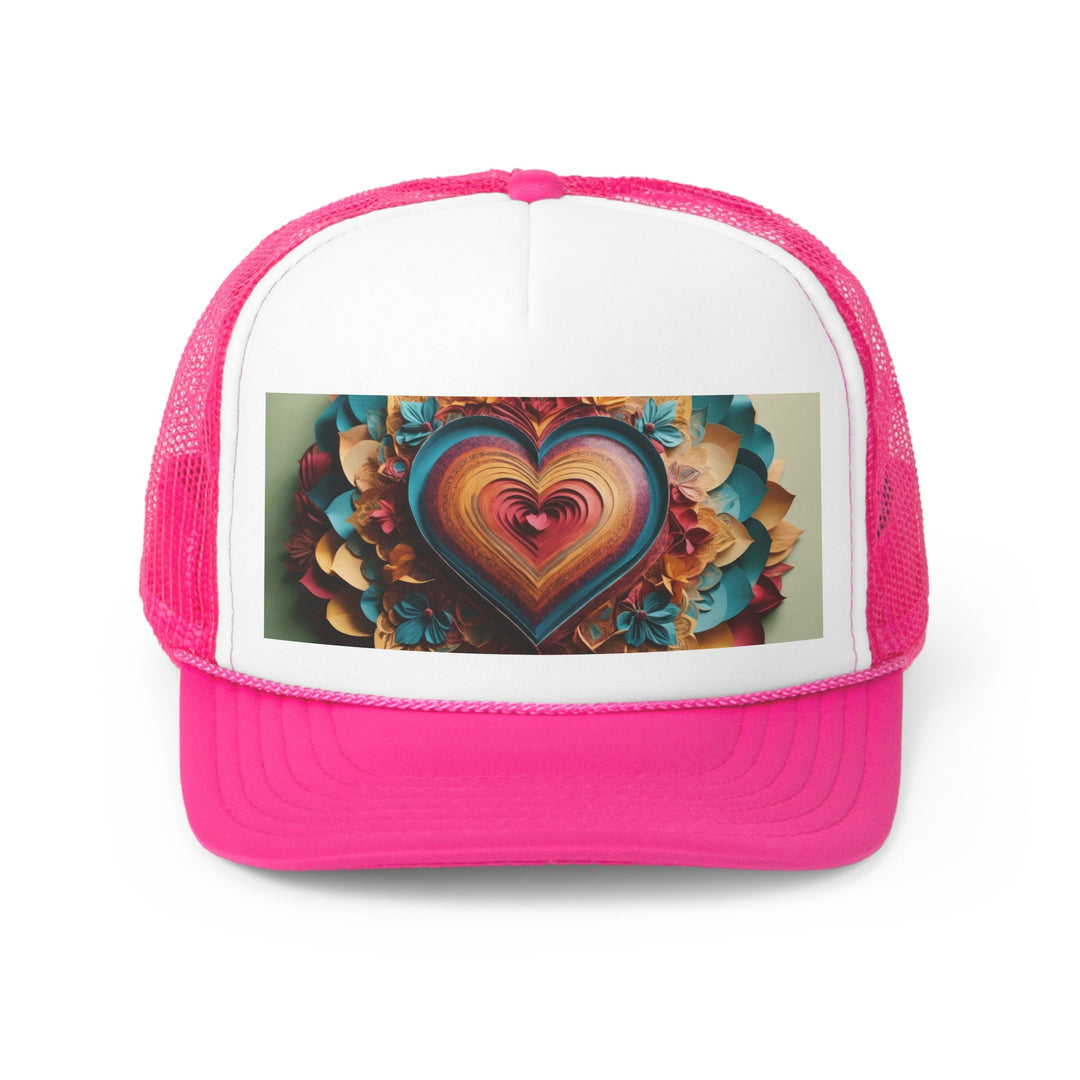 Infinite Layered Heart - Trucker Hat - Hats - g(0D·IO) - Pink - One size -