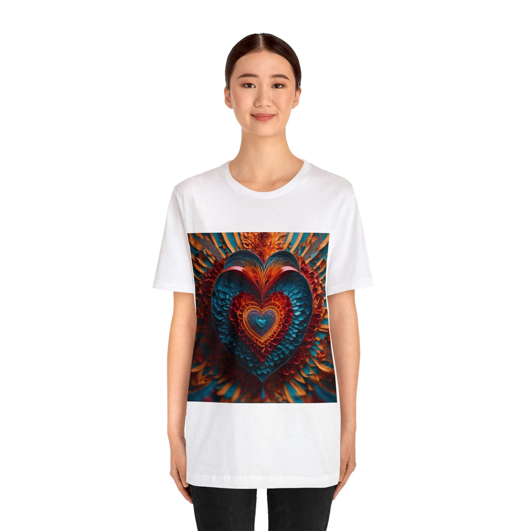 Infinite Layered Heart - Unisex Jersey Short Sleeve Tee - T-Shirt - g(0D·IO) - Black - S -