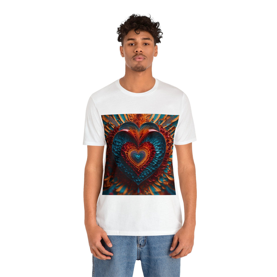 Infinite Layered Heart - Unisex Jersey Short Sleeve Tee - T-Shirt - g(0D·IO) - Black - S -