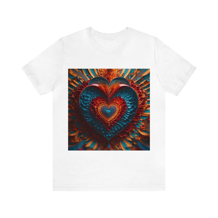 Infinite Layered Heart - Unisex Jersey Short Sleeve Tee - T-Shirt - g(0D·IO) - White - S -