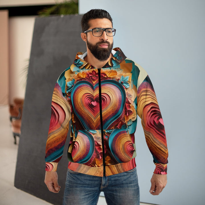 Infinite Layered Heart - Unisex Zip Hoodie - All Over Prints - g(0D·IO) - XS - -