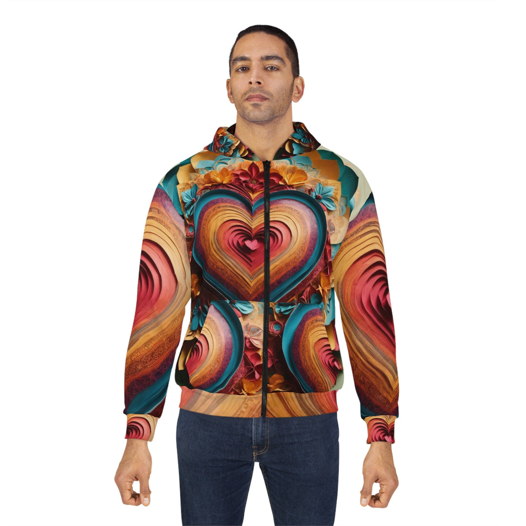 Infinite Layered Heart - Unisex Zip Hoodie - All Over Prints - g(0D·IO) - XS - -