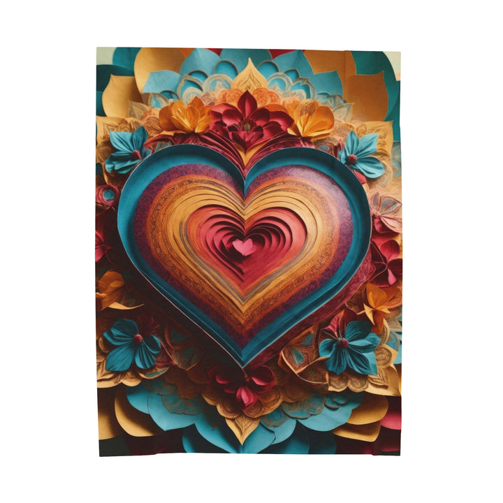 Infinite Layered Heart - Velveteen Plush Blanket - All Over Prints - g(0D·IO) - 60" × 80" - -