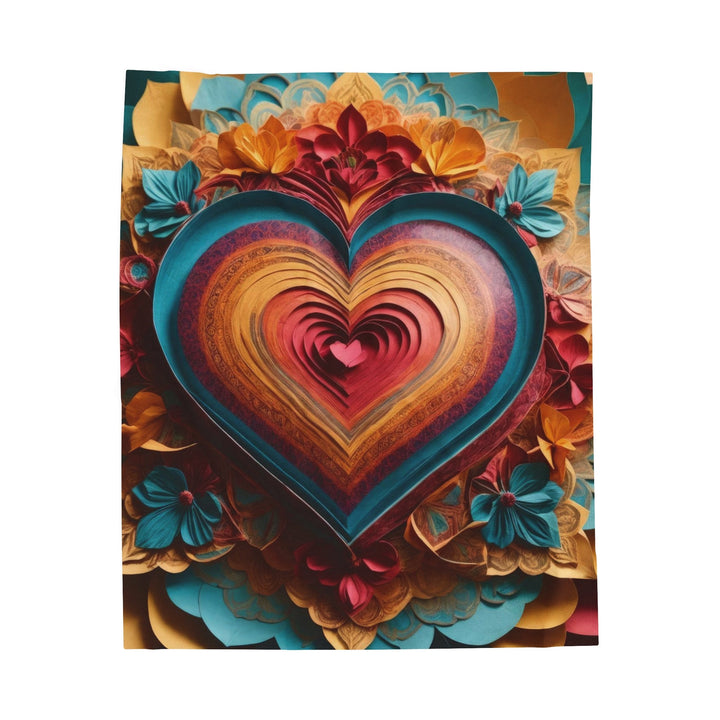 Infinite Layered Heart - Velveteen Plush Blanket - All Over Prints - g(0D·IO) - 50" × 60" - -