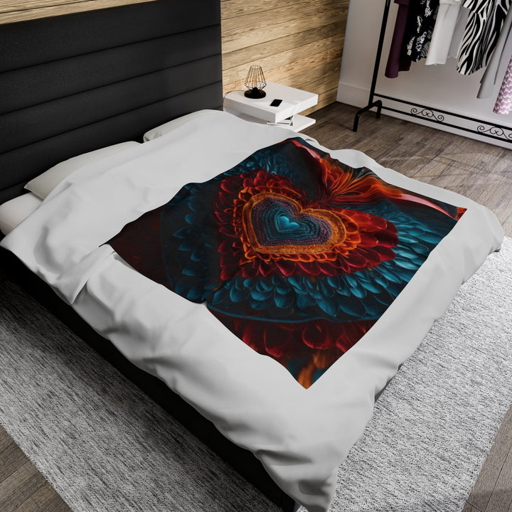 Infinite Layered Heart - Velveteen Plush Blanket - All Over Prints - g(0D·IO) - 30" × 40" - -