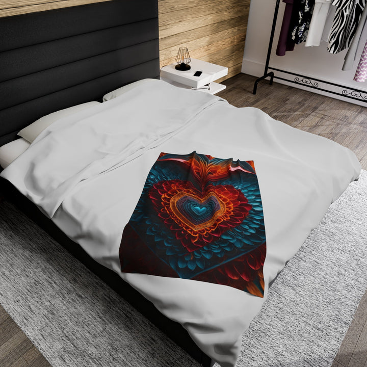 Infinite Layered Heart - Velveteen Plush Blanket - All Over Prints - g(0D·IO) - 30" × 40" - -