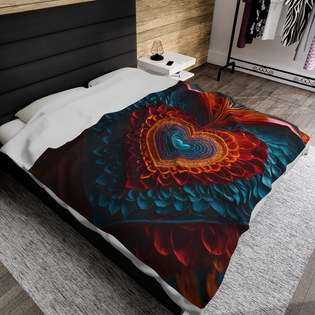 Infinite Layered Heart - Velveteen Plush Blanket - All Over Prints - g(0D·IO) - 30" × 40" - -