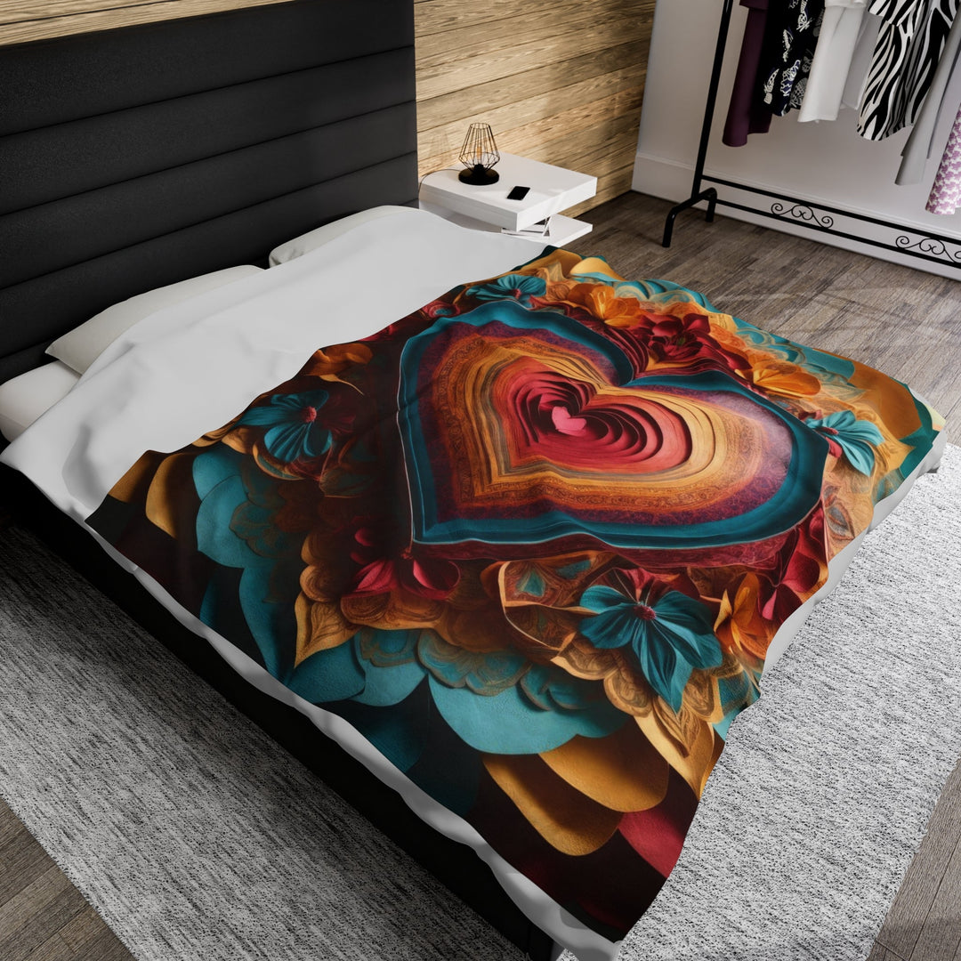 Infinite Layered Heart - Velveteen Plush Blanket - All Over Prints - g(0D·IO) - 30" × 40" - -