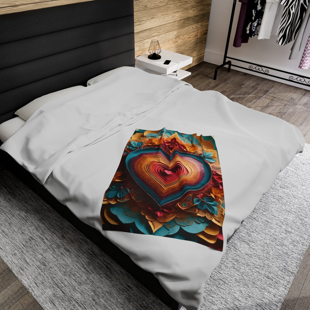 Infinite Layered Heart - Velveteen Plush Blanket - All Over Prints - g(0D·IO) - 30" × 40" - -