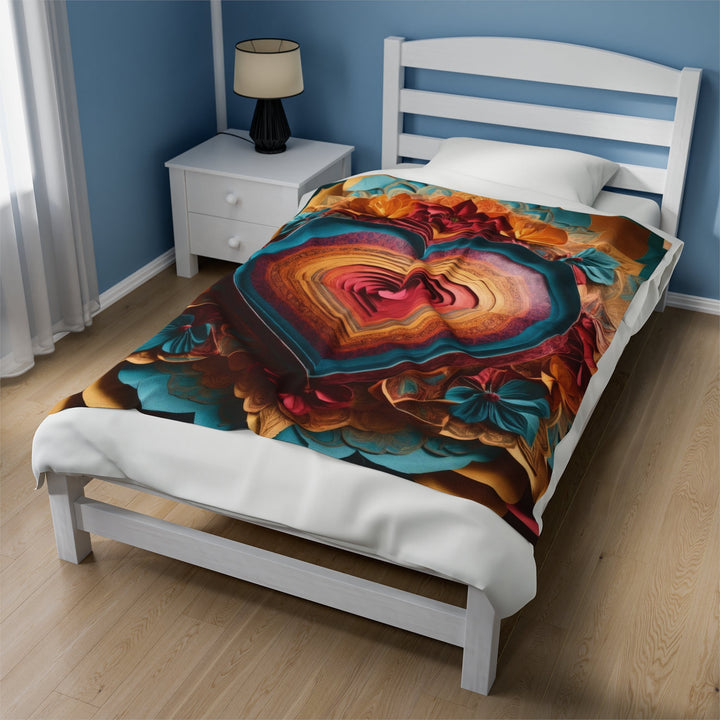 Infinite Layered Heart - Velveteen Plush Blanket - All Over Prints - g(0D·IO) - 30" × 40" - -