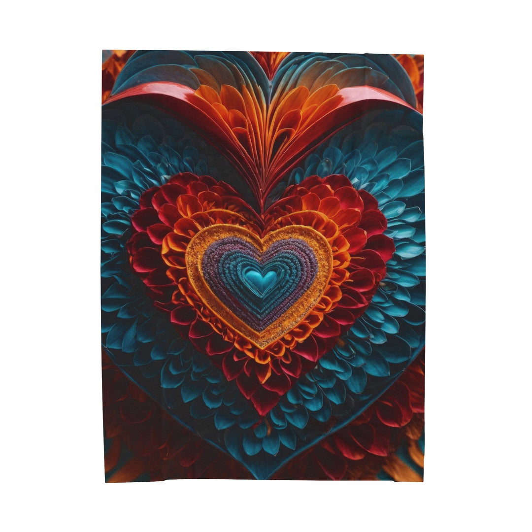 Infinite Layered Heart - Velveteen Plush Blanket - All Over Prints - g(0D·IO) - 60" × 80" - -