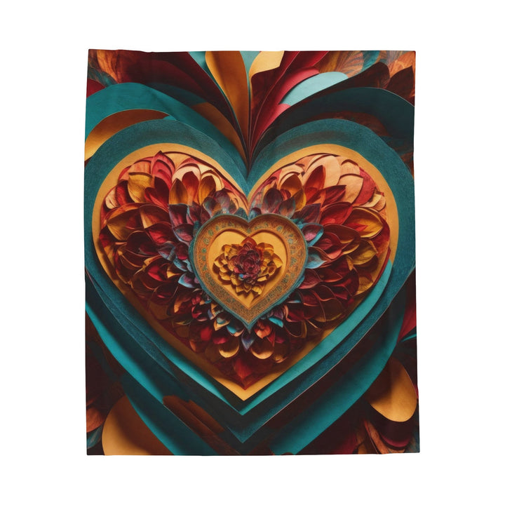 Infinite Layered Heart - Velveteen Plush Blanket - All Over Prints - g(0D·IO) - 50" × 60" - -