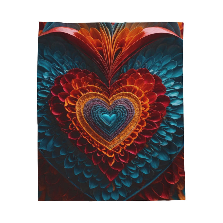 Infinite Layered Heart - Velveteen Plush Blanket - All Over Prints - g(0D·IO) - 50" × 60" - -