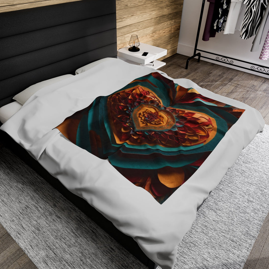 Infinite Layered Heart - Velveteen Plush Blanket - All Over Prints - g(0D·IO) - 30" × 40" - -