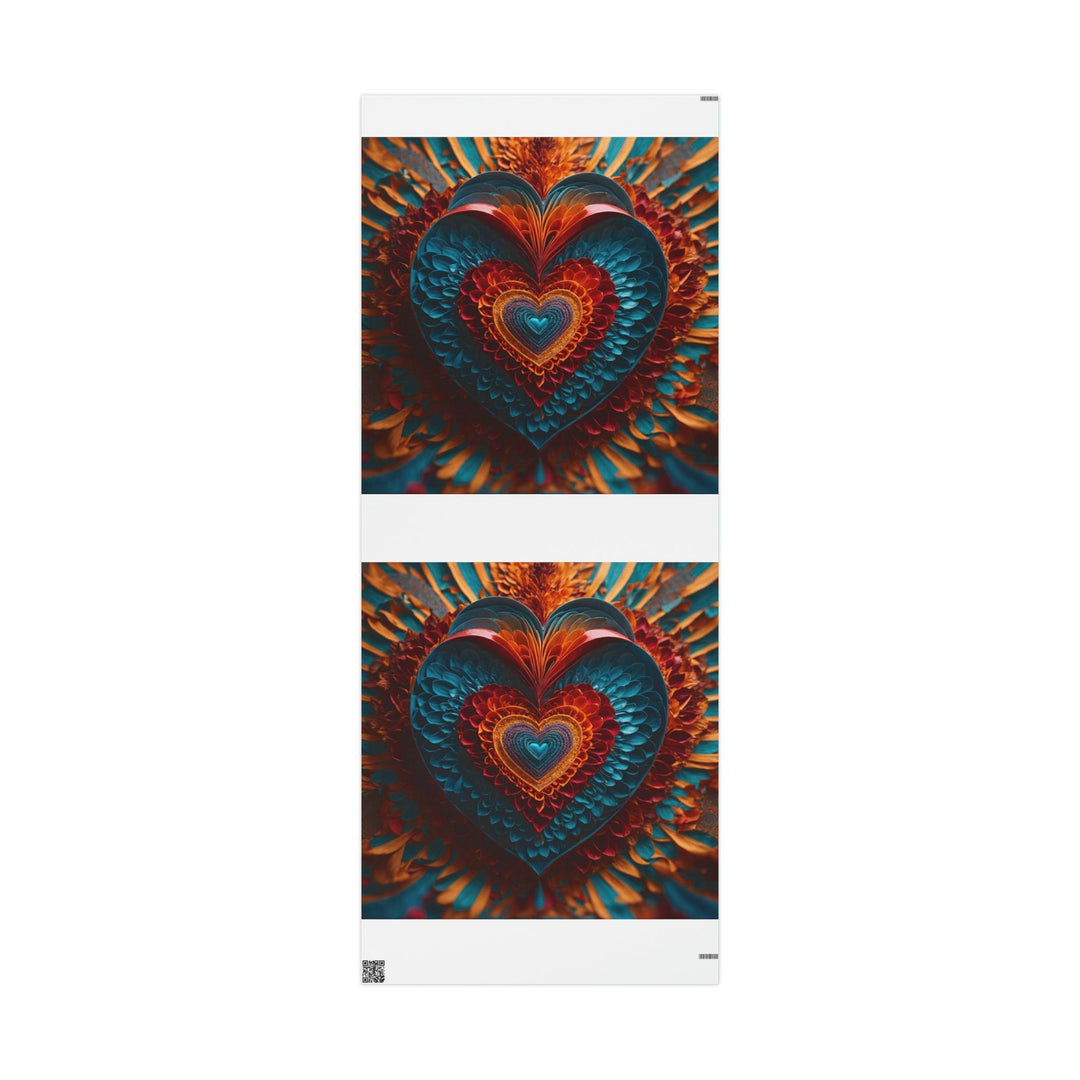 Infinite Layered Heart - Wrapping Paper - Home Decor - g(0D·IO) - 30'' x 72'' - Matte -
