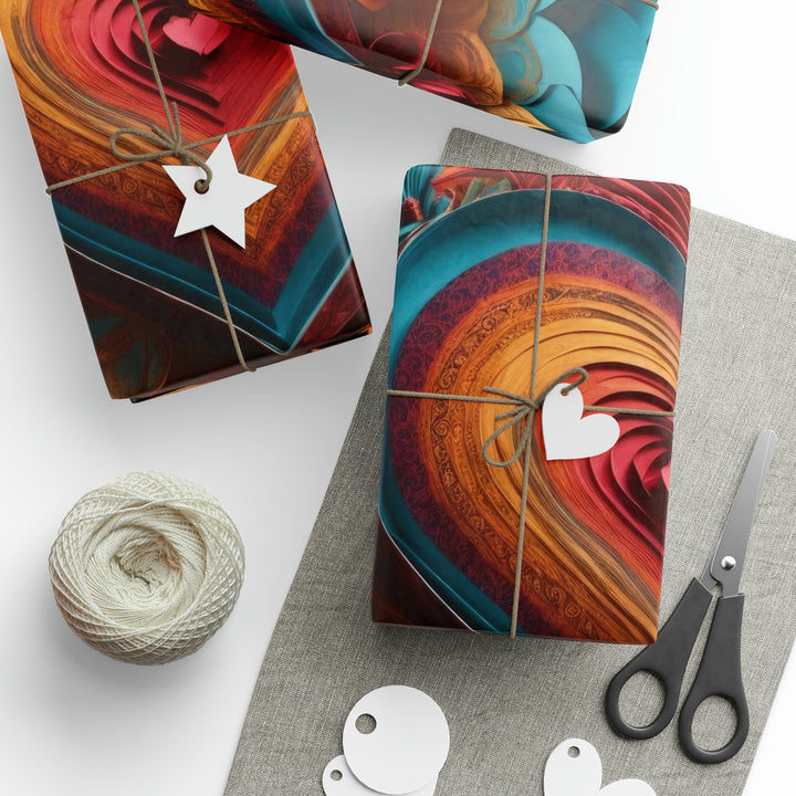 Infinite Layered Heart - Wrapping Paper - Home Decor - g(0D·IO) - 30'' x 72'' - Matte -