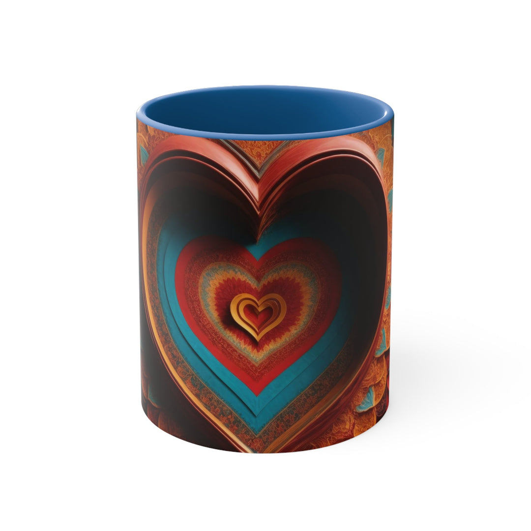 Infinite Layered Hearts - Accent Coffee Mug - Mug - g(0D·IO) - Blue - 11oz -