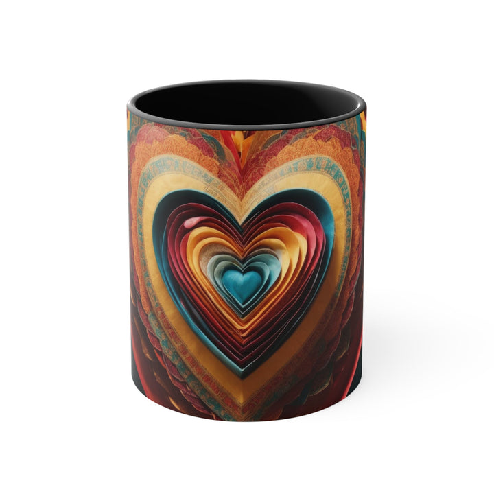 Infinite Layered Hearts - Accent Coffee Mug - Mug - g(0D·IO) - Black - 11oz -