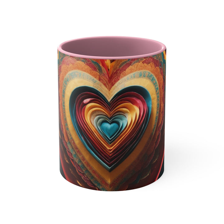 Infinite Layered Hearts - Accent Coffee Mug - Mug - g(0D·IO) - Pink - 11oz -