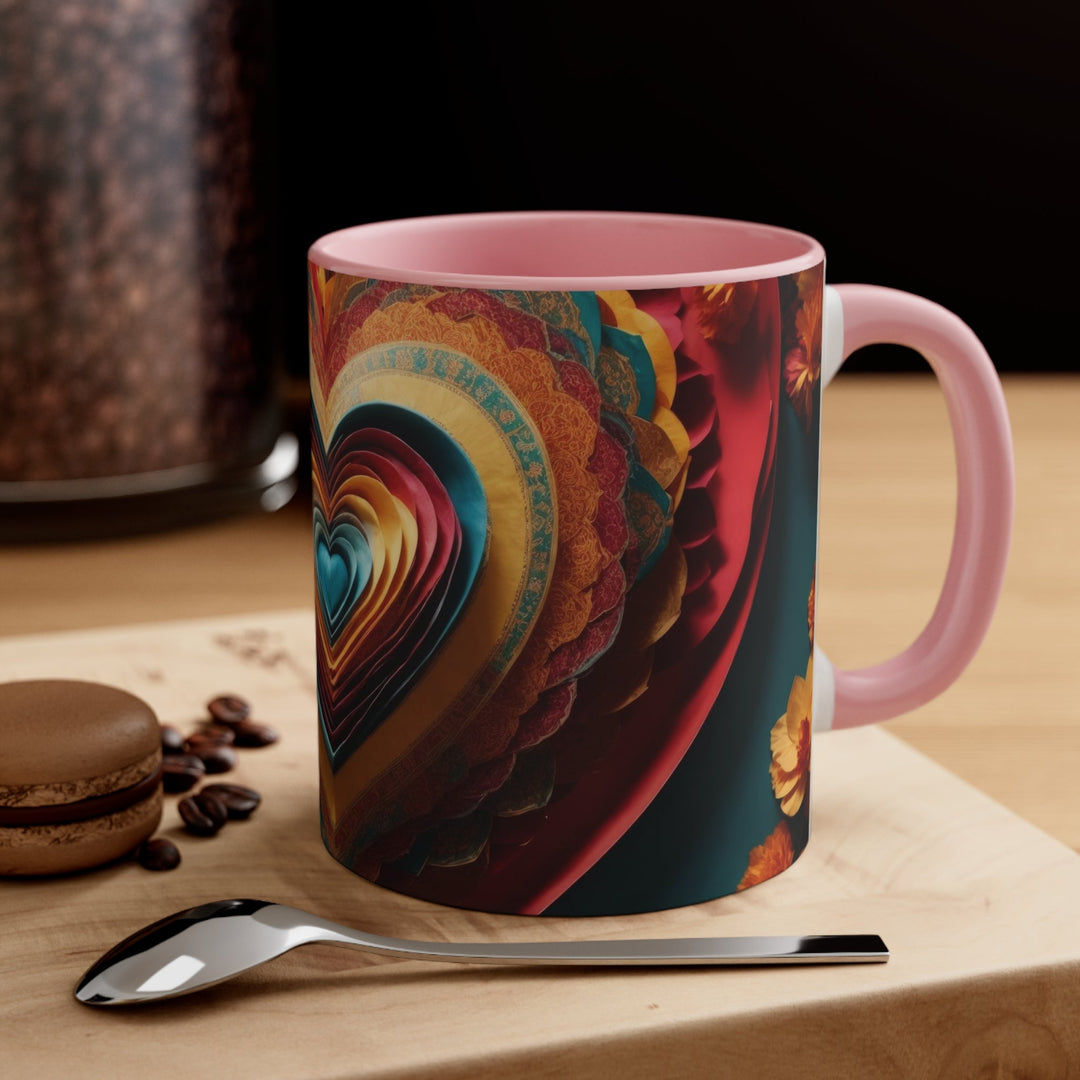 Infinite Layered Hearts - Accent Coffee Mug - Mug - g(0D·IO) - Pink - 11oz -