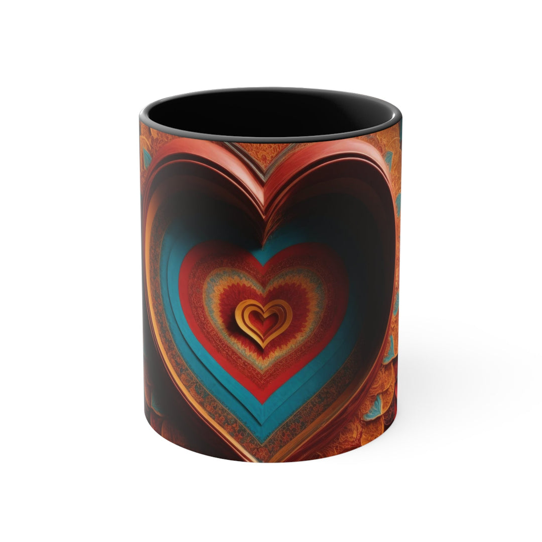 Infinite Layered Hearts - Accent Coffee Mug - Mug - g(0D·IO) - Black - 11oz -