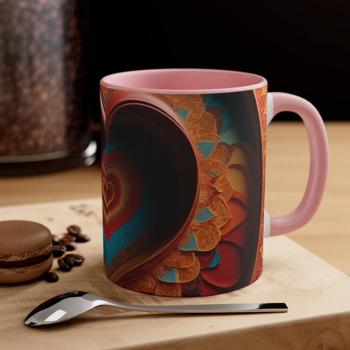 Infinite Layered Hearts - Accent Coffee Mug - Mug - g(0D·IO) - Pink - 11oz -