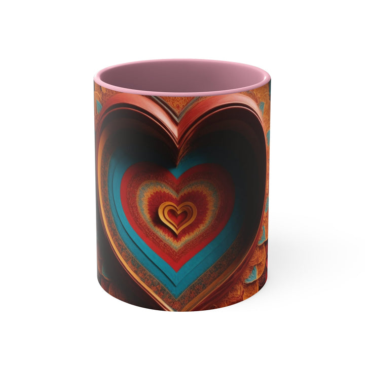 Infinite Layered Hearts - Accent Coffee Mug - Mug - g(0D·IO) - Pink - 11oz -