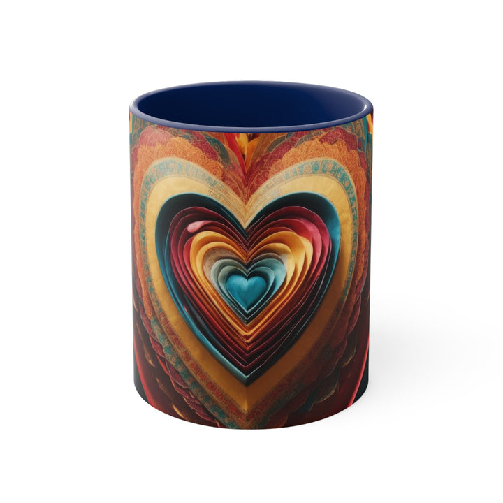 Infinite Layered Hearts - Accent Coffee Mug - Mug - g(0D·IO) - Navy - 11oz -