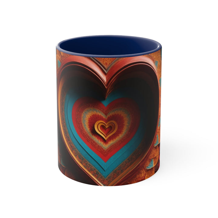 Infinite Layered Hearts - Accent Coffee Mug - Mug - g(0D·IO) - Navy - 11oz -