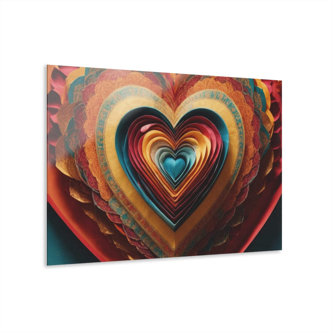 Infinite Layered Hearts - Acrylic Prints (French Cleat Hanging) - Home Decor - g(0D·IO) - 36" x 24" (Horizontal) - 0.25'' -