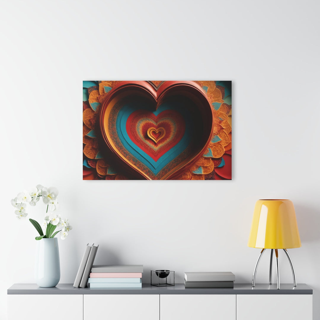Infinite Layered Hearts - Acrylic Prints (French Cleat Hanging) - Home Decor - g(0D·IO) - 24" x 36" (Vertical) - 0.25'' -
