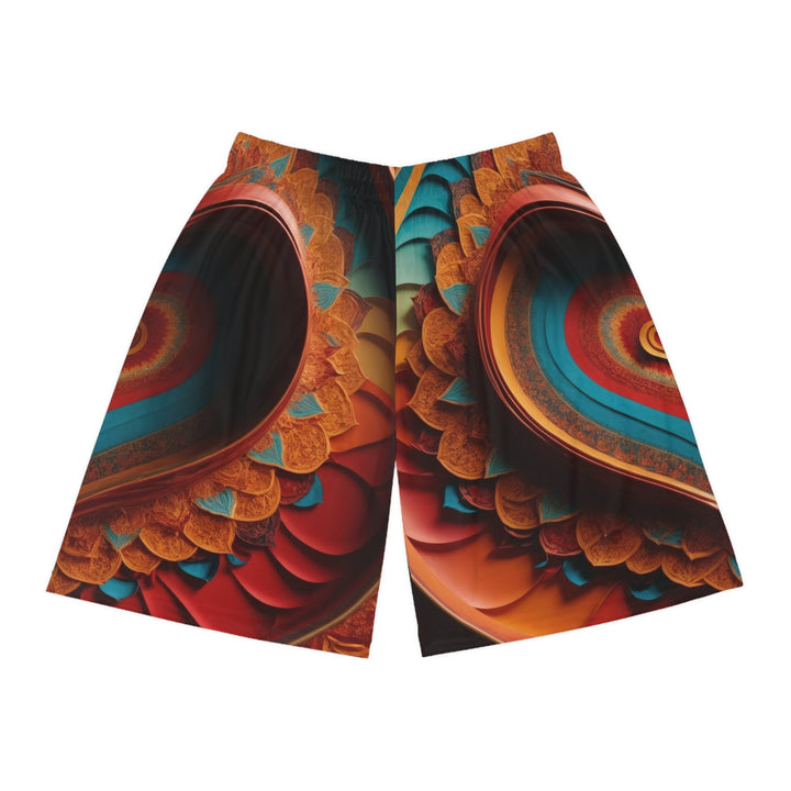 Infinite Layered Hearts - AOP Basketball Shorts - All Over Prints - g(0D·IO) - Seam thread color automatically matched to design - XS -