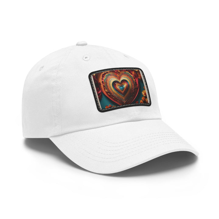 Infinite Layered Hearts - Dad Hat - Hats - g(0D·IO) - White / Black patch - Rectangle - One size