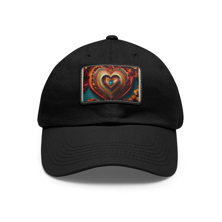 Infinite Layered Hearts - Dad Hat - Hats - g(0D·IO) - Black / Black patch - Rectangle - One size