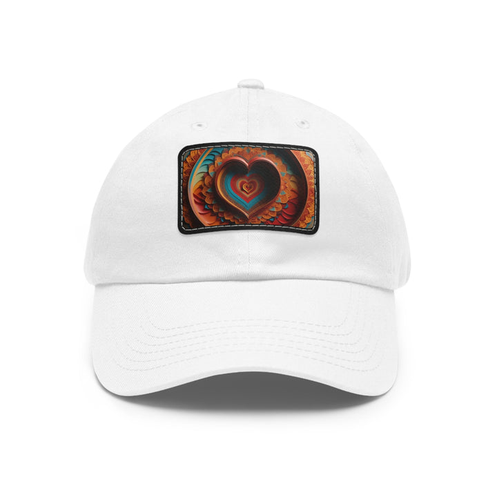 Infinite Layered Hearts - Dad Hat - Hats - g(0D·IO) - White / Black patch - Rectangle - One size