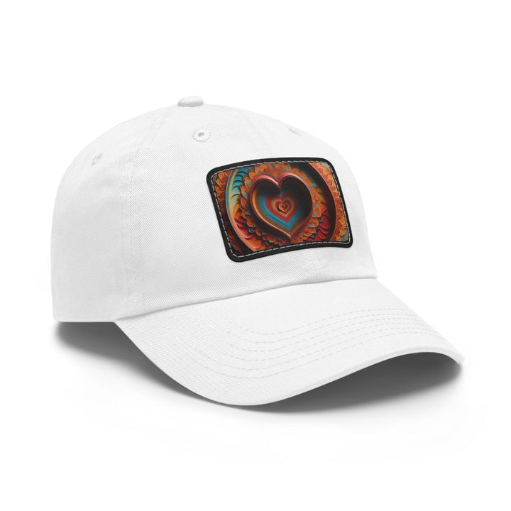 Infinite Layered Hearts - Dad Hat - Hats - g(0D·IO) - White / Black patch - Rectangle - One size