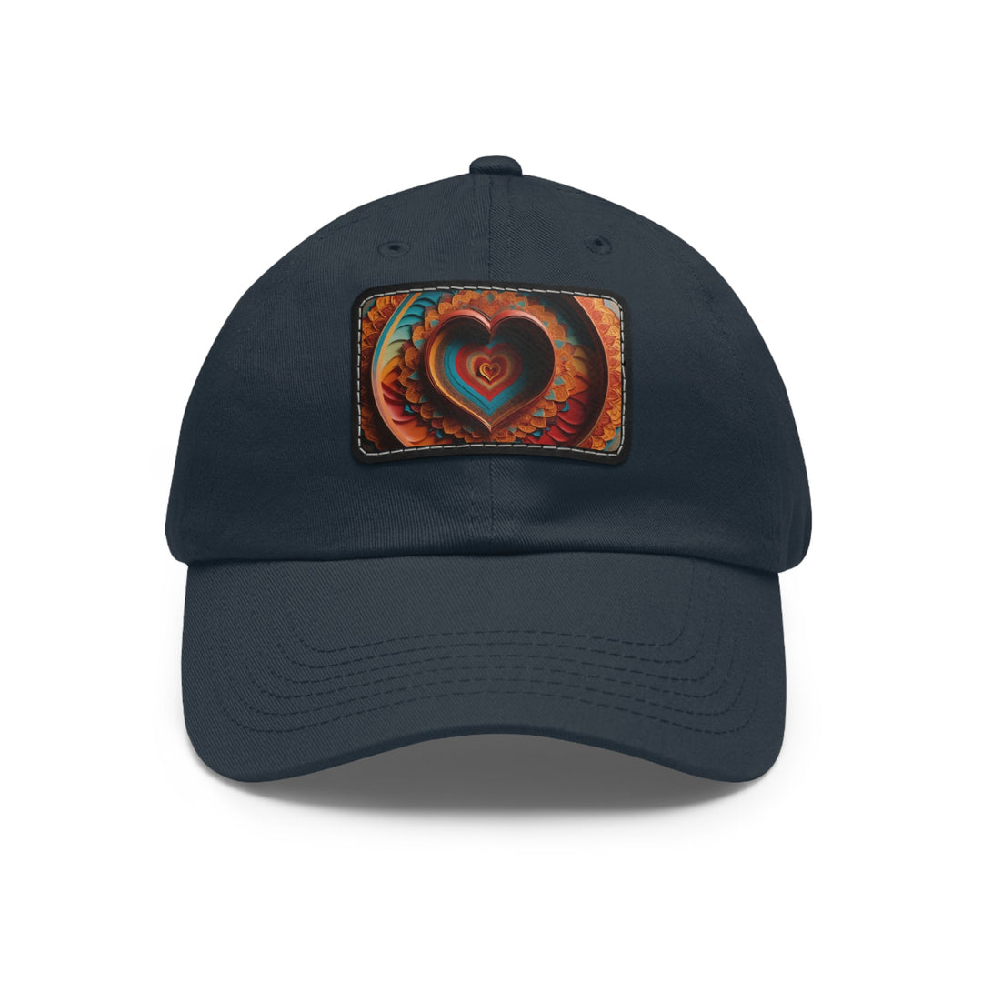 Infinite Layered Hearts - Dad Hat - Hats - g(0D·IO) - Navy / Black patch - Rectangle - One size