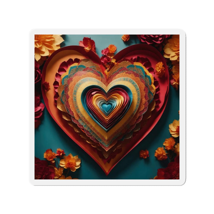 Infinite Layered Hearts - Die-cut Magnet - Home Decor - g(0D·IO) - 3" x 3" - Die-Cut - 1 pc