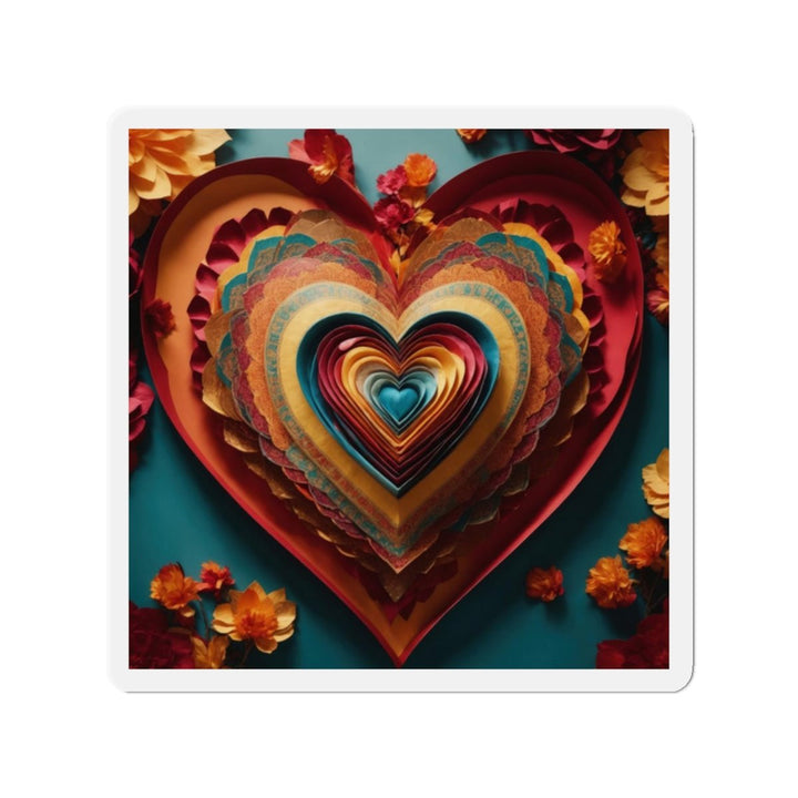 Infinite Layered Hearts - Die-cut Magnet - Home Decor - g(0D·IO) - 2" x 2" - Die-Cut - 1 pc